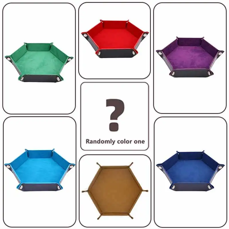 صندوق صينية نرد قابل للطي عالي الجودة من جلد البولي يوريثان قابل للطي على شكل عملة سداسية لعبة النرد المربعة