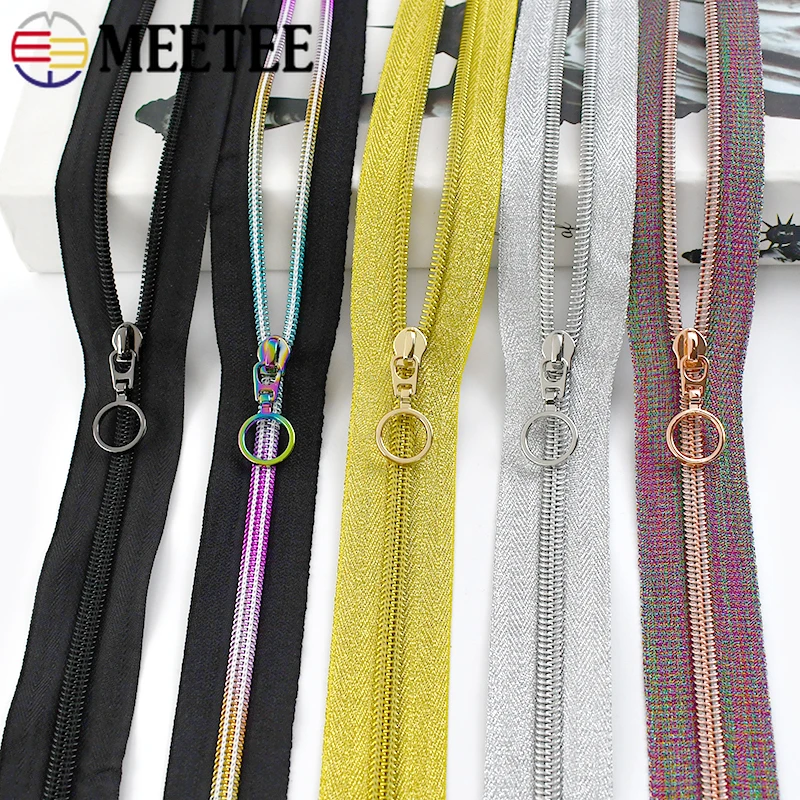 

2/5/10Meters 5# Nylon Zippers + Zipper Sliders Backpack Jacket Closure Zip Garment Decor Zips Repair Kit DIY Sewing Accessories