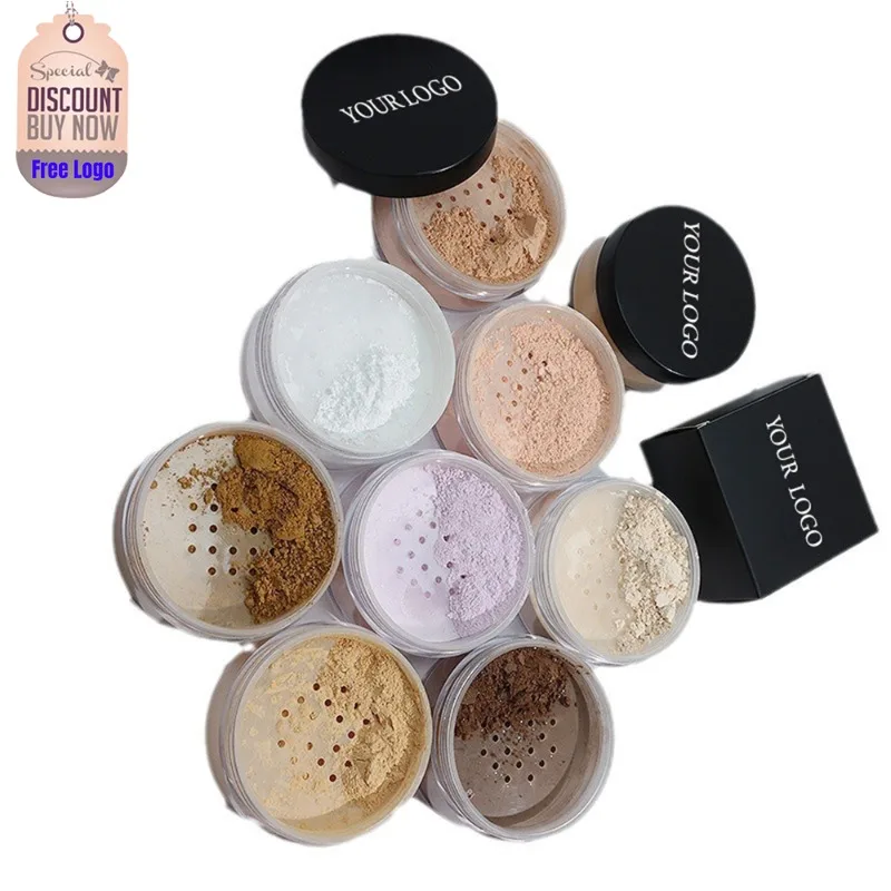 Custom 11colors Oil Control Makeup Setting Powder Lightweight Waterproof Long Lasting Easy To Apply Round Tube Loose Powder Bulk