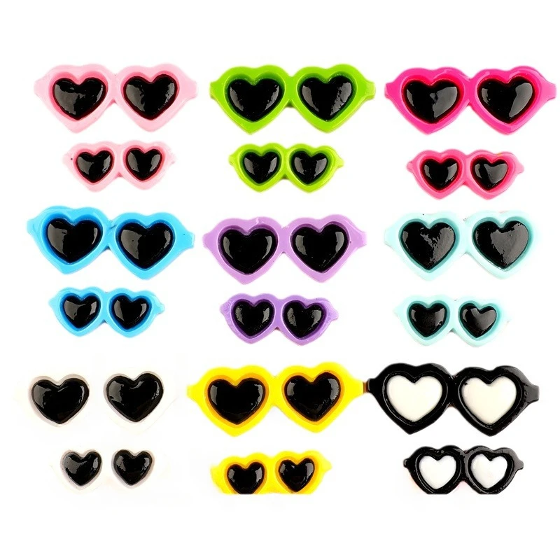 Love Glasses Round Glasses Resin Accessories Cream Gel Phone Case Head Accessories