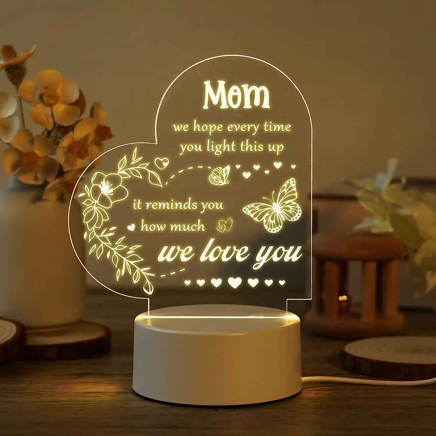 To My Mom Funny  Night Light For Home Room Decoration Nightlight Creative Table Bedside Lamp