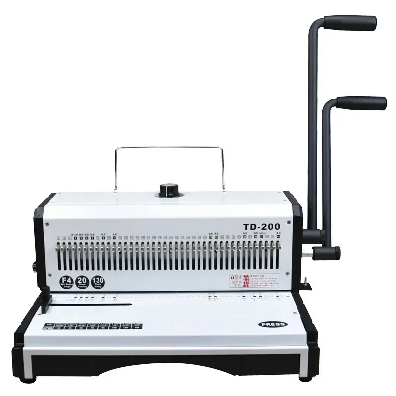 TD-200R 23 Hole Squar Round Binding Machine Small New Manual Heavy Duty Hole Punch Thick Layer Iron Binding Machine