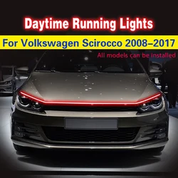 1pcs Car LED DRL Daytime Running Lights For Volkswagen VW Scirocco 2008-2017 Universal Auto Waterproof Flexible Light Strip 12V