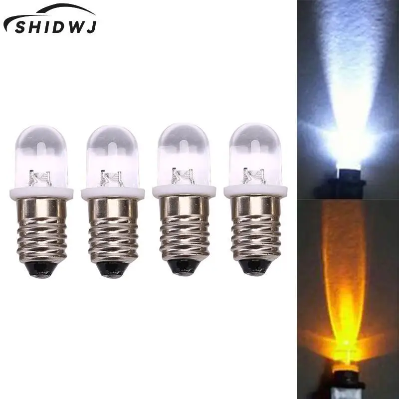 5pcs/set E10 Led Bulb DC 3V 4.5V Instrument Bulb Indicator Bulb Flashlight Bulb Transparent Low Power Not Large-area Lighting