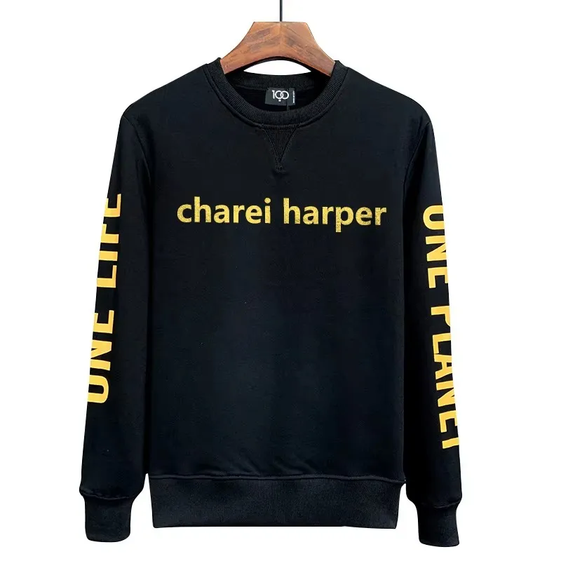 

Charei harper dsq men's sweater fashion 462 minimalist letter printed pullover autumn winter long sleeved pure cotton thickened