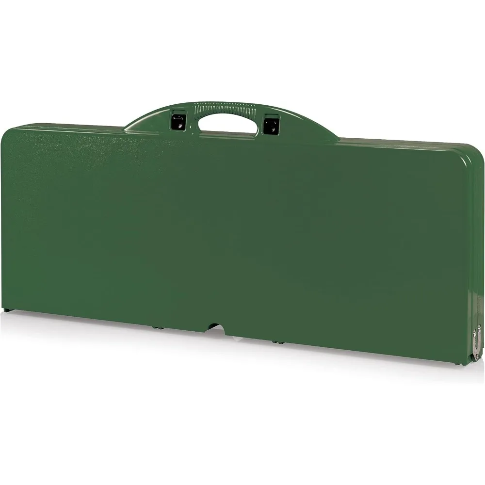 طاولة نزهة محمولة قابلة للطي مع مقاعد لـ 4 أشخاص، طاولة ألومنيوم قابلة للطي مع مقاعد وفتحة مظلة، خفيفة الوزن #4