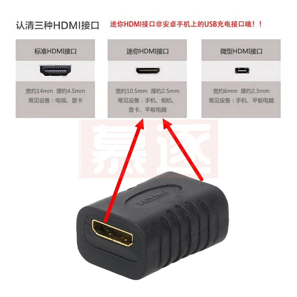 1 Stuk Mini Hdmi Compatibel Met Mini Hdtv Adapter Voor Vrouwelijke Naar Vrouwelijke Mini Hd Adapter C Type Naar C Type