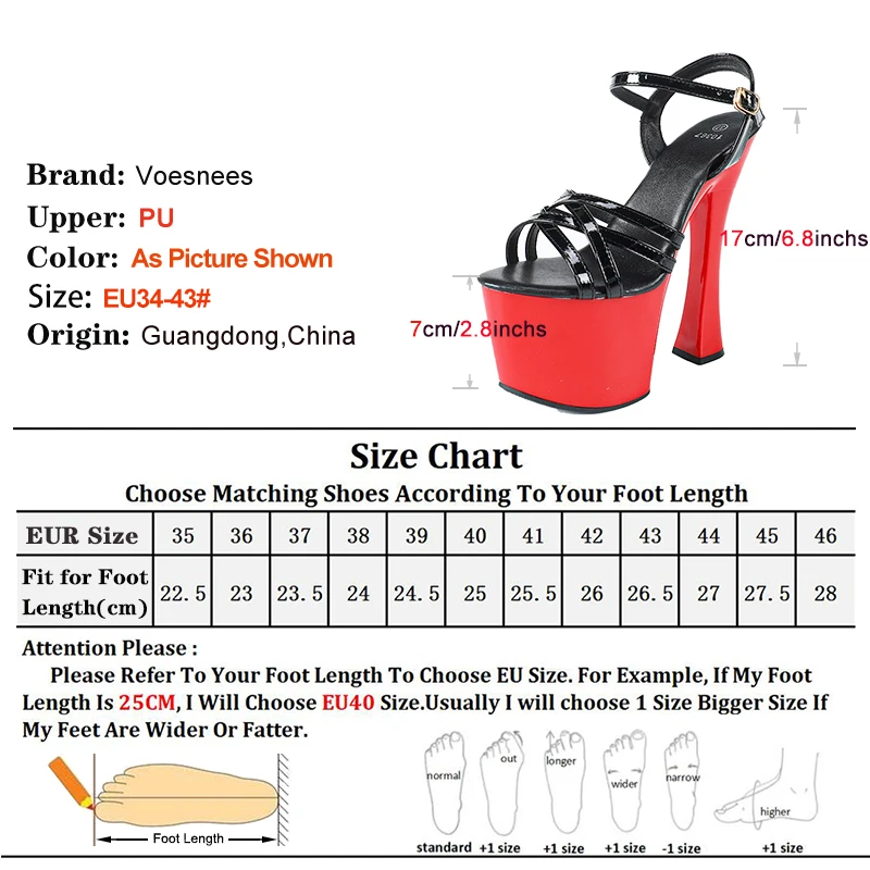موضة عبر الفرقة مشبك حزام الصنادل النساء 17 سنتيمتر سوبر عالية الكعب الصيف عبر خلع الملابس تظهر الصنادل 7 سنتيمتر منصة نموذج الأحذية