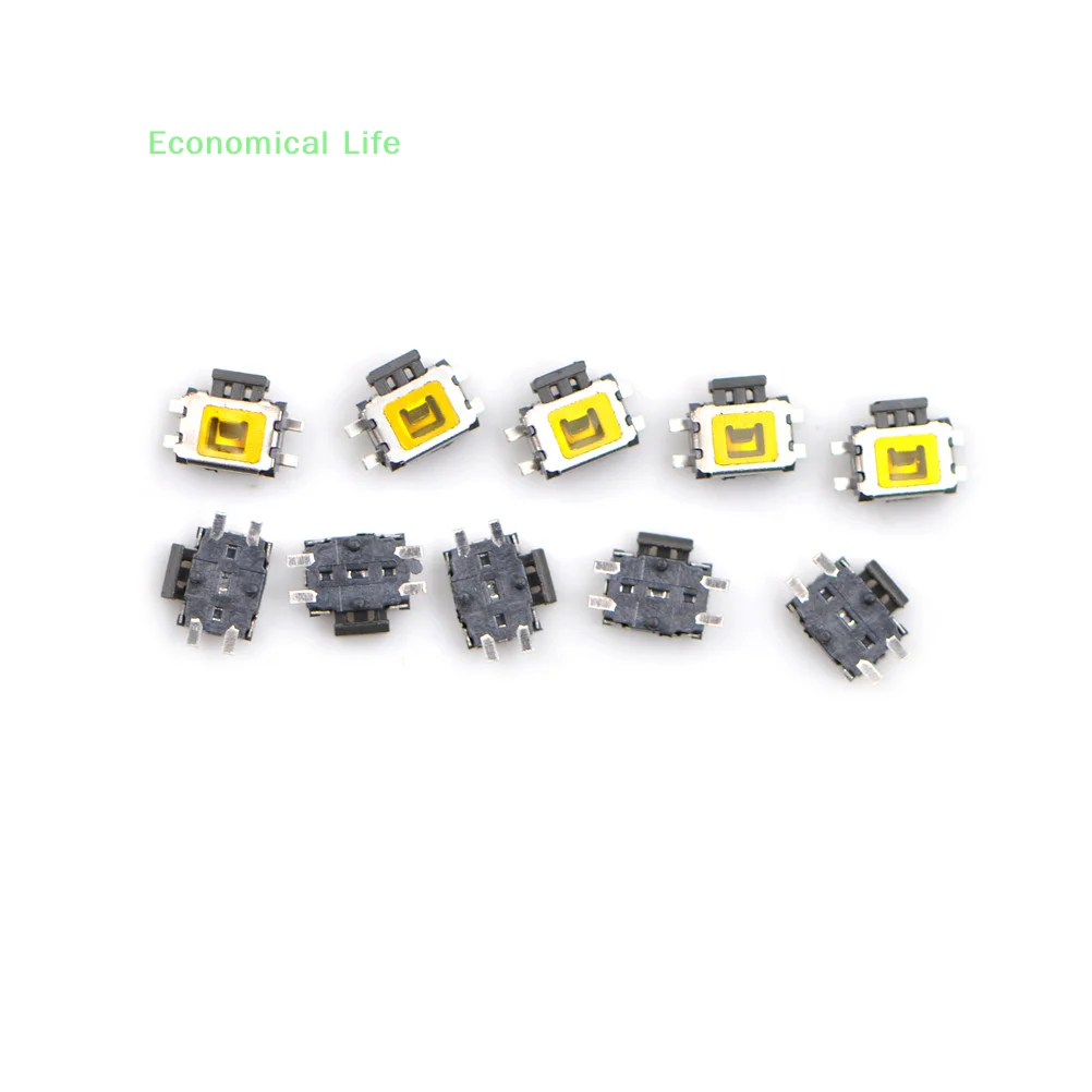 10Pcs YD-3414 4Pin SMD Turtle Type Tact Power Side Switch Button