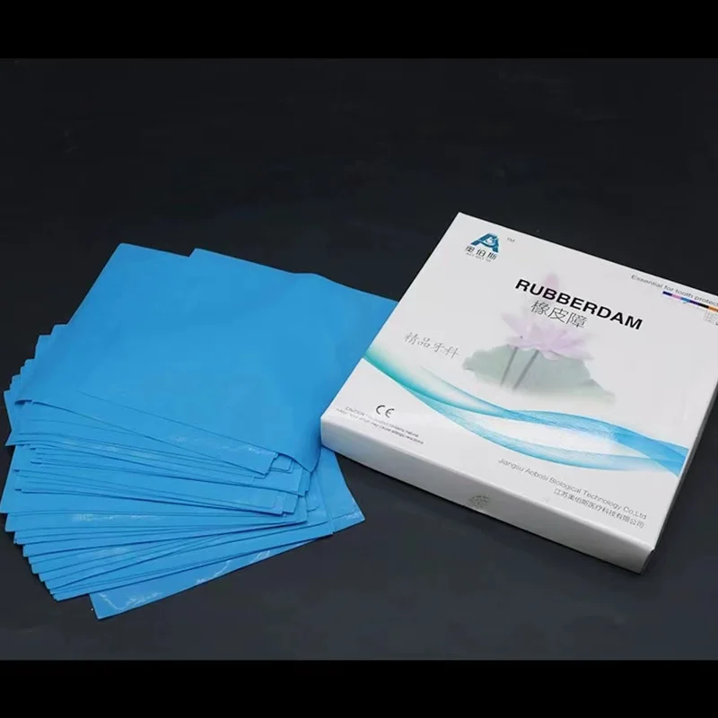 36/52Pcs Dental Rubber Dam Sheet 5x5 6x6 Non Sterile Natural Latex Rubber Barrier Dams for Dentist Oral Care Examination Tool