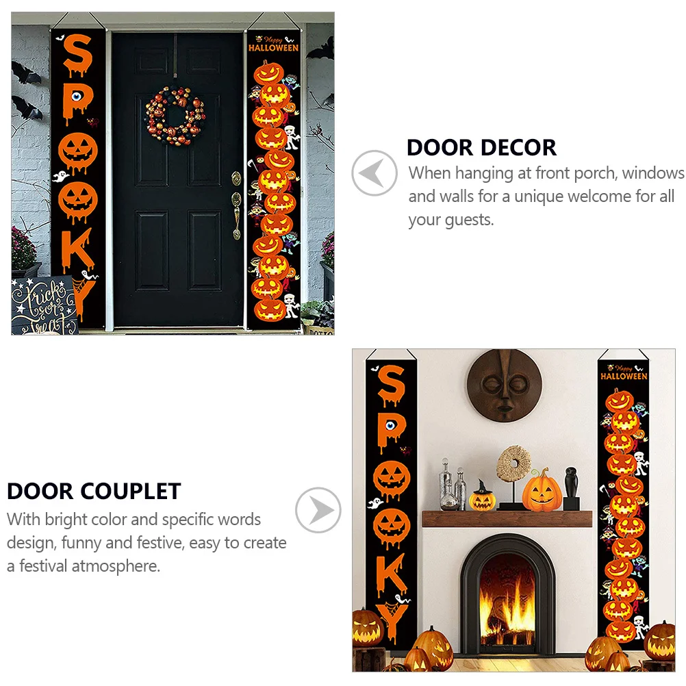 2 قطعة ستارة باب الرعب نمط مخيف مخيف ديكور الهالوين لكرنفال شبح مهرجان حفلة باب مخيف الشرفة سعيد