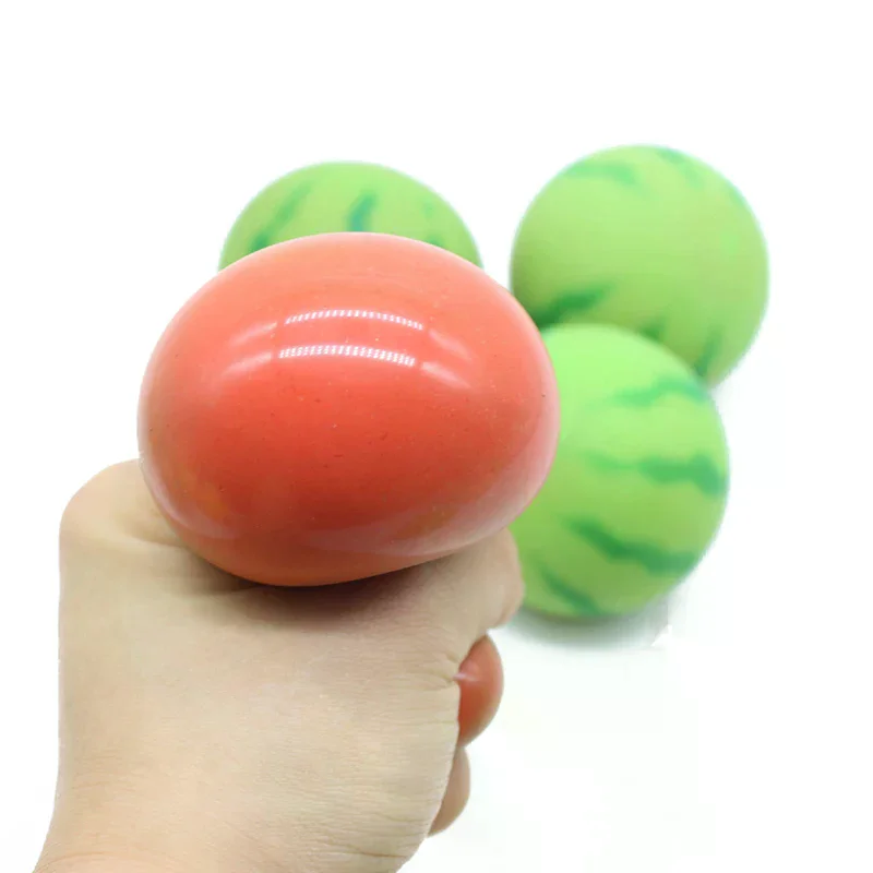 신제품 인공 과일 수박 스퀴즈 장난감 느린 반동 레드 스트레스 해소 볼 어린이 및 성인용