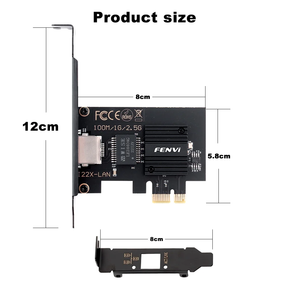 PCI-E to RJ45 i226 2.5G Gigabit Network Card 2500Mbps LAN Etherent PCI Express RJ45 WiFi Adapter PC/Desktop For Win 10/11