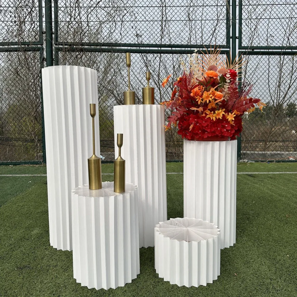 Wedding Folding Column Dessert Table Paper Roman Column Folding Column Road Display Decoration Mall Window Display Birthday Part