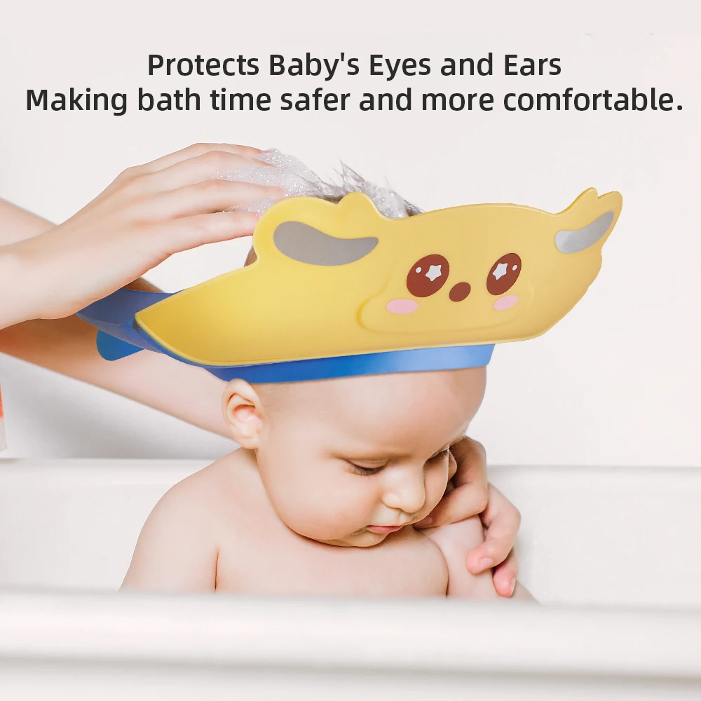 Infant Cartoon Shampoo Cap - Soft Comfortable Adjustable Baby Bath Cap Baby Care