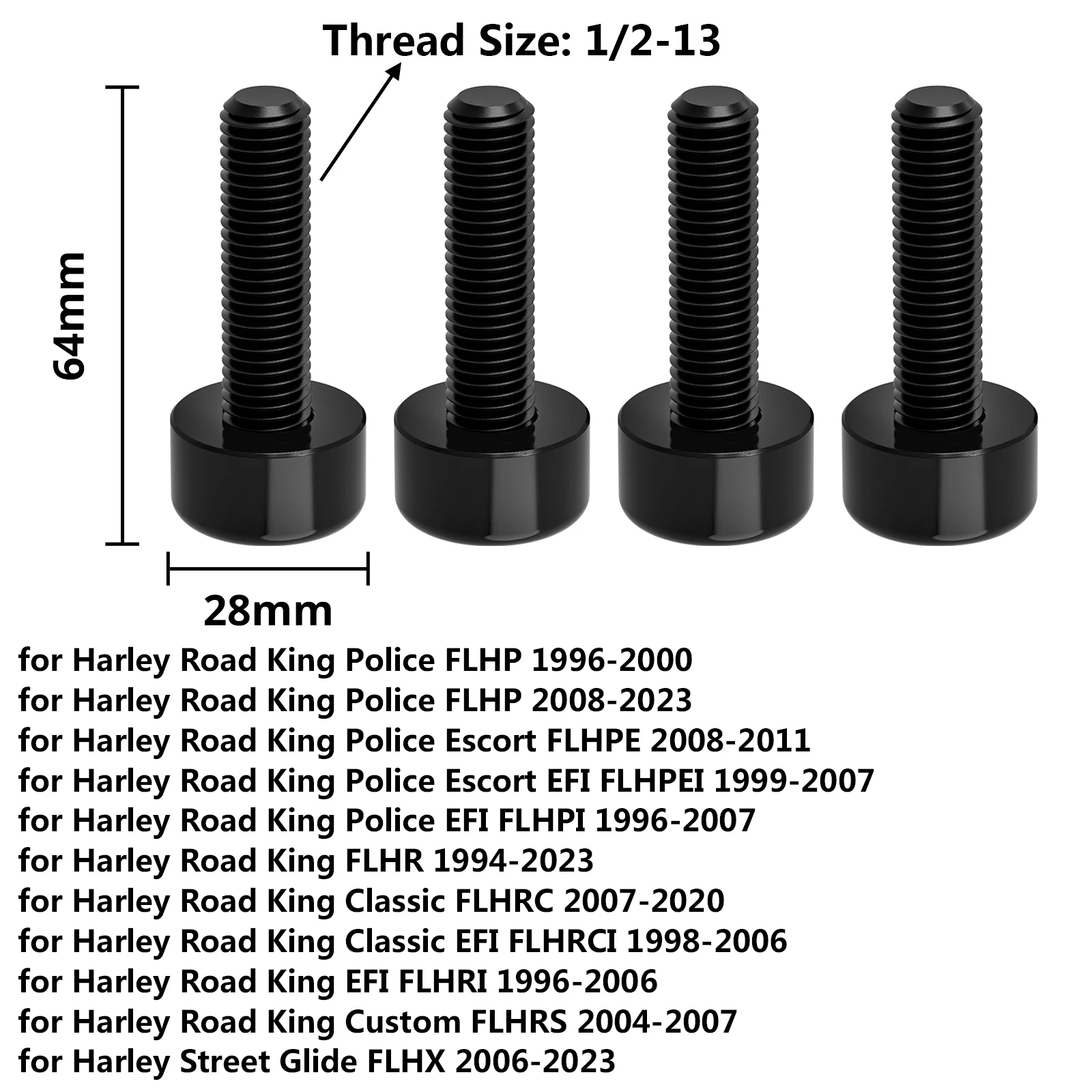 4pcs Rear Shock Bolts for Harley Road King FLHR Street GlideFLHX Road King Classic FLHRC Road King Police Road King Custom