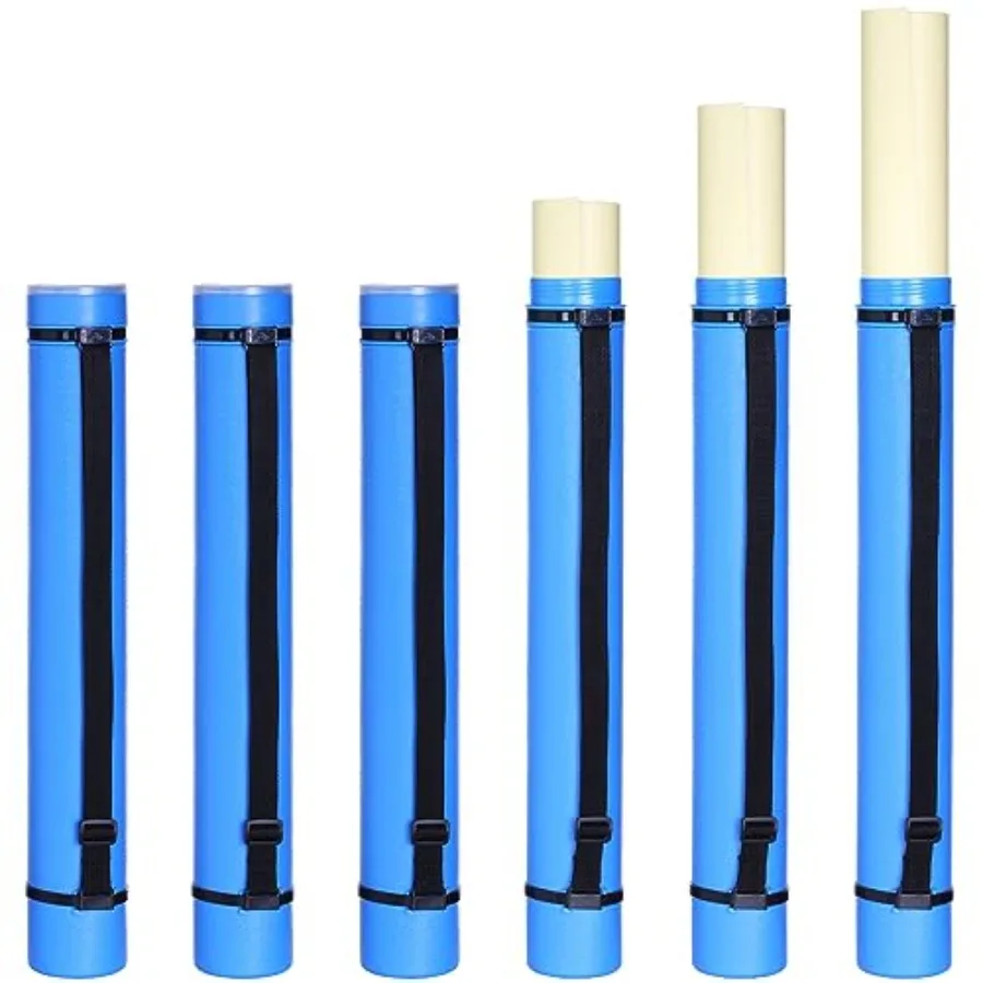 

6 Pcs Expandable Poster Tube with Strap for Documents Artwork Container Poster Transport Map Holder Tube Print Storage Carrying