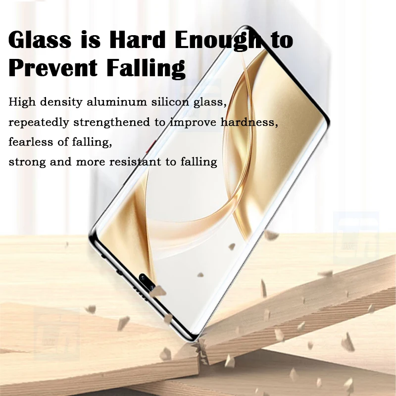 3d Gebogen Vingerafdrukontgrendeling Schermbeschermer Voor Eer 200 100 90 70 60 50 Pro Plus X9b X9a X 40X50 Gt Volledige Lijm Gehard Glas