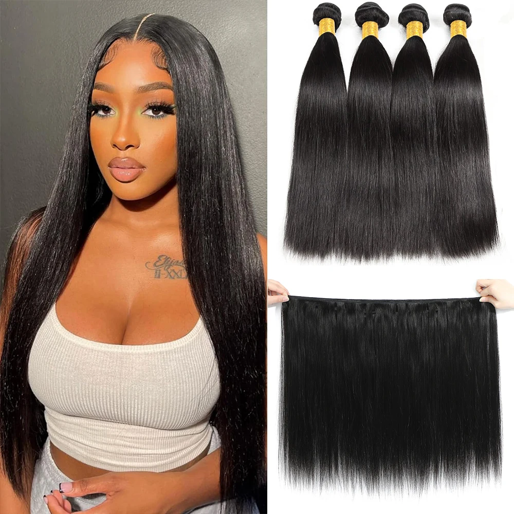 

Bundles 100% Human Hair Double Drawn Vietnamese Raw Straight Human Hair Weave Natural Black Hair Extensions For Girls Women