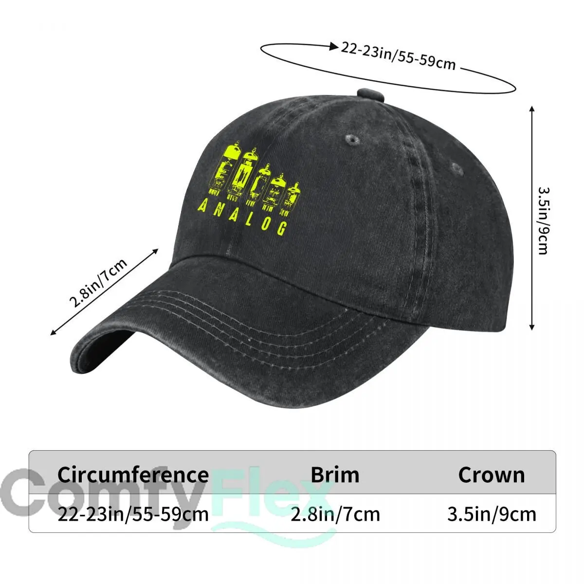 Analog Vacuum Tubes Electron Valve Vintage Audio Design Baseball Cap Men Women Distressed Washed Sun Cap Outdoor Workouts Hat