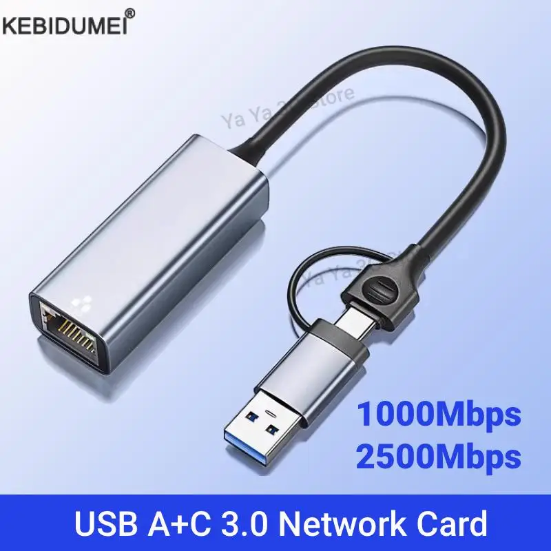 

USB-адаптер Ethernet, 2500 Мбит/с, 1000 Мбит/с, сетевая карта USB3.0, гигабитный адаптер Ethernet 2,5G, Lan Hub для MacBook Win 7/8/10/11