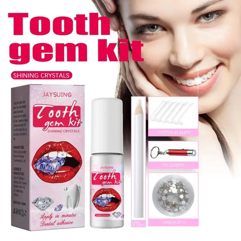 New  Tooth Gem Kit Tooth Beauty  Easy To Remove Beautiful White Tooth Decoration Sturdy and Reliable DIY Tooth Set
