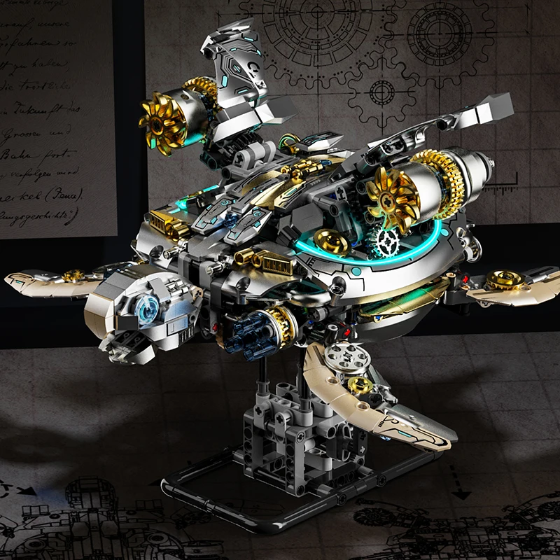 Bloques de construcción de tortuga marina mecánica creativa, conjunto de bloques de construcción MOC de potencia del Motor, regalos de cumpleaños y Navidad