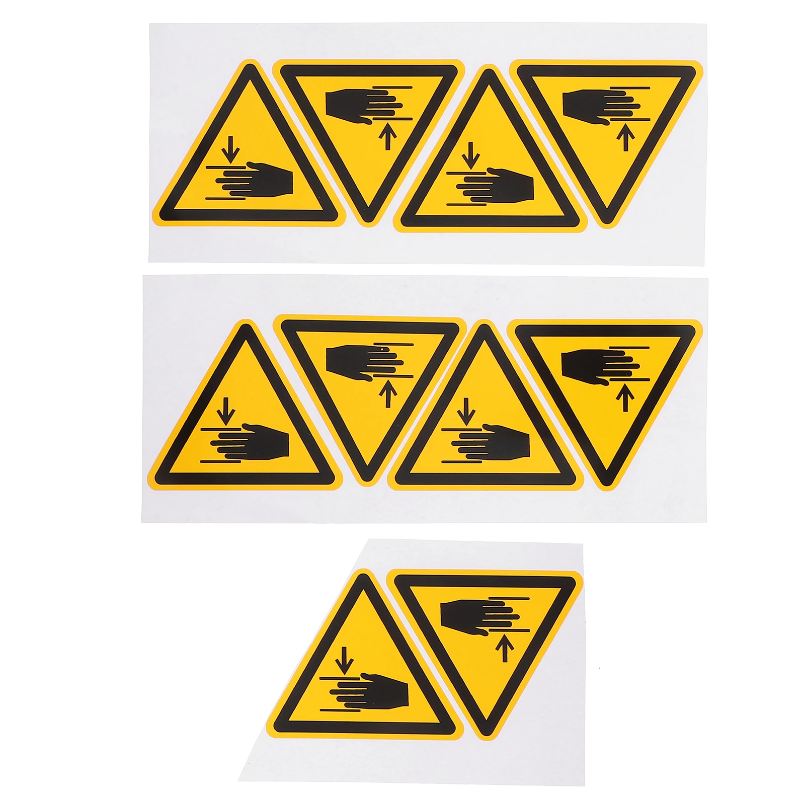

10 Sheets Warning Labels Safety Signs Stickers Adhesive PVC Strong Adhesion Hands Cautious Decals Traffic Signs
