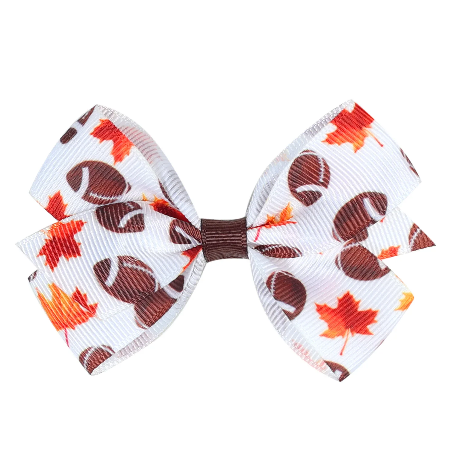 

Hair Bow Clips for Girls Rugby Grosgrain Ribbon Print Hair Bowknot Barrettes Ball Sports Decorative Windmill Bow Hair Alligator