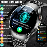 Reloj inteligente con análisis de salud corporal preciso para hombre, ECG, lípidos en sangre, ácido úrico, presión arterial, grasa corporal, llamada de voz, novedad de 2026