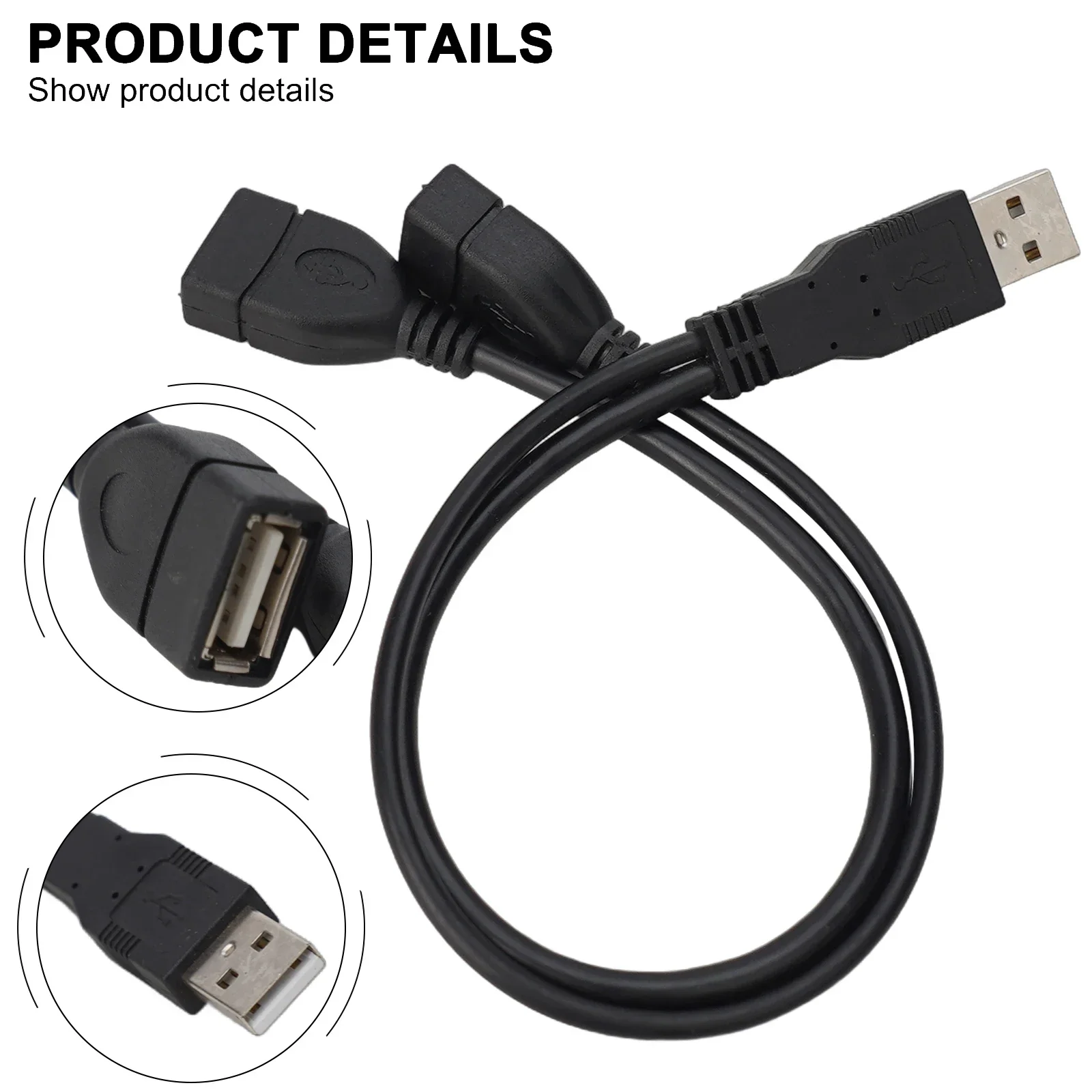 Splitter Cable Reliable USB 20 A Male To 2 Dual USB Male Y Splitter Hub Power Cord Adapter Cable Accurate Parameters