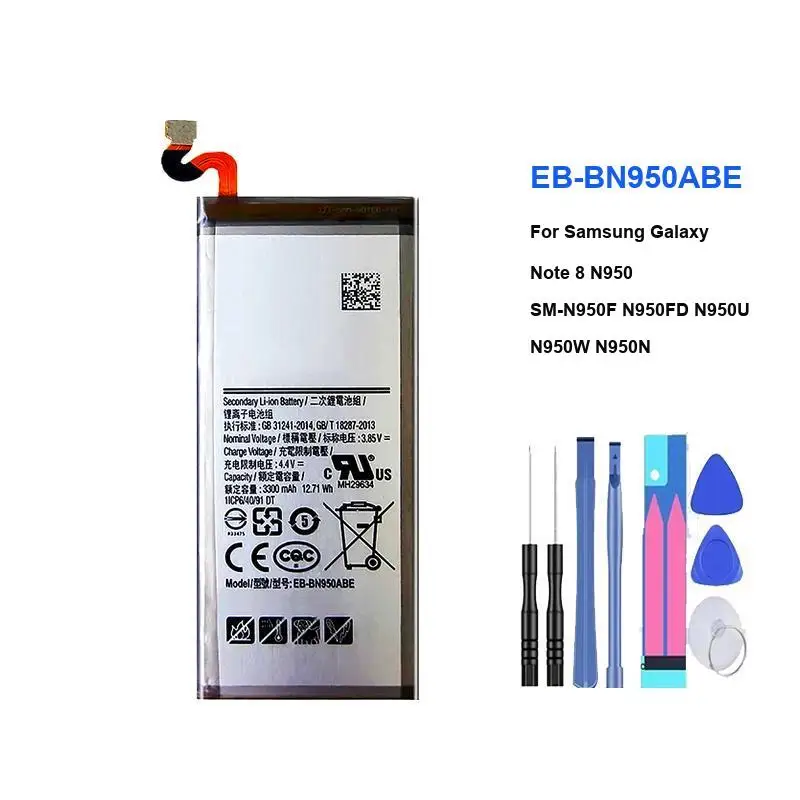 

Сменный аккумулятор емкостью 3300 мАч EB-BN950ABE для Samsung Galaxy Note 8 N950 SM-N950F N950FD N950U/U1 N950W N950N N9500 Note8, аккумуляторы