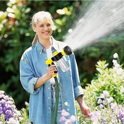 Multifunctional  Adjustable Mode Water Guns Nozzle Hose Washer Garten Watering Jet Sprayer with Foam Container Fertilizer Tools