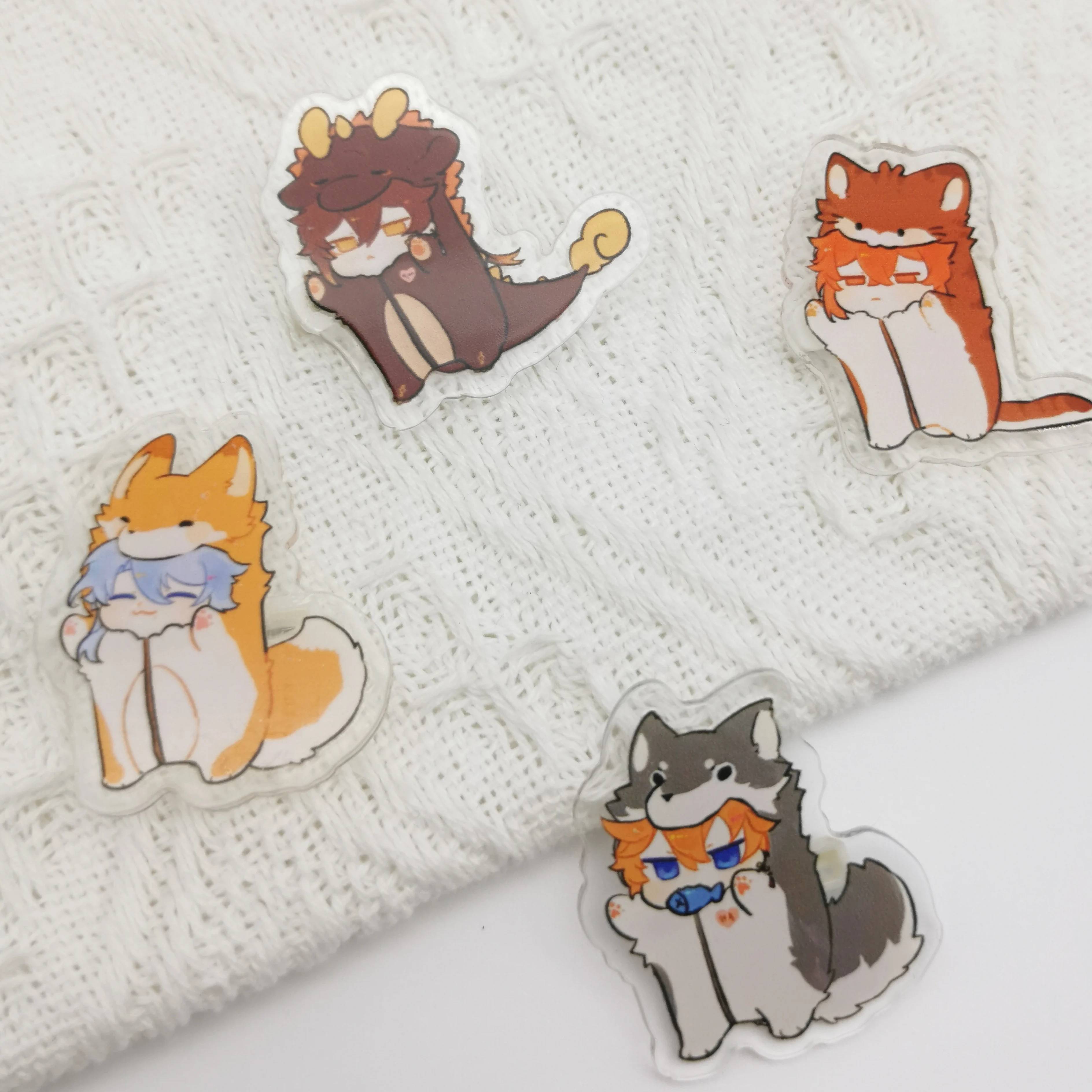 1PC Anime Game Genshin Impact Cute Dinosaur Tartaglia Lapel Badges Clothes Jewelry Collar Brooches Accessories Gifts For Friend