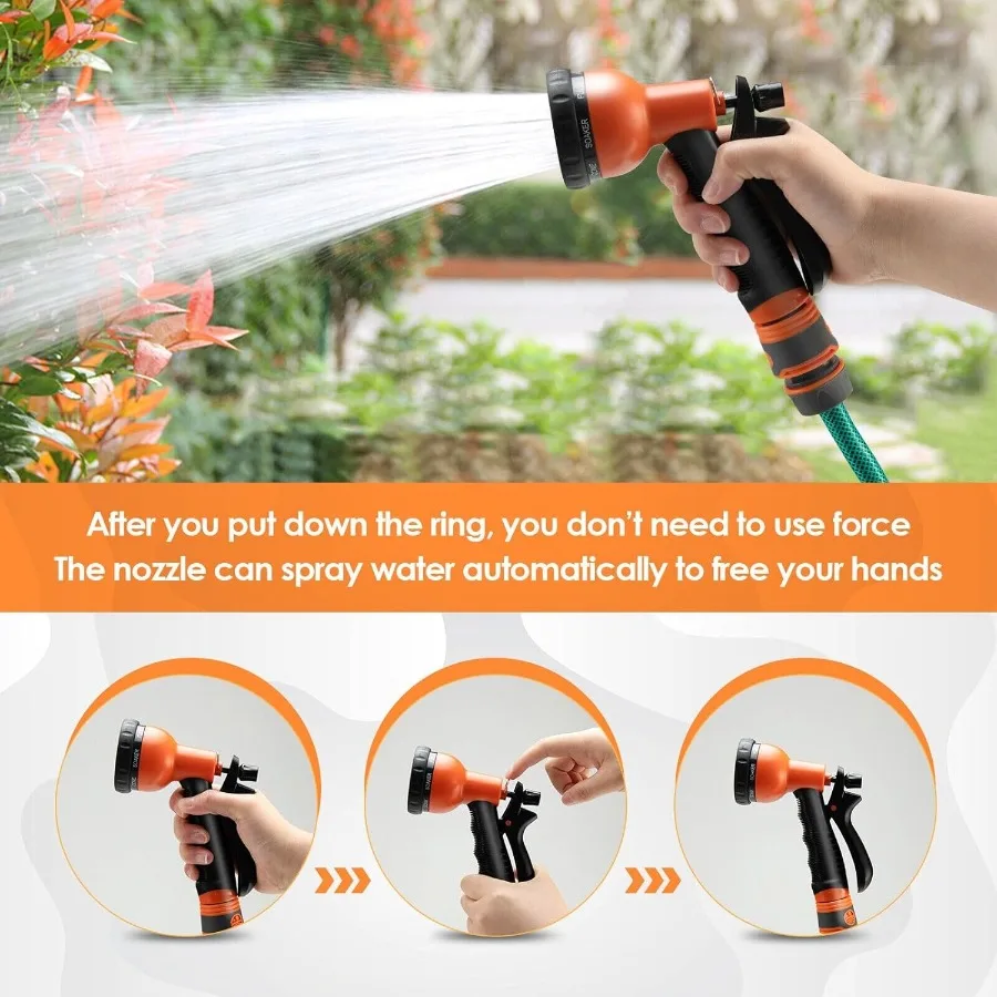 屋外庭園用格納式ホースリール 100フィート x 1/2インチ 高性能ウォーターホース 180度回転壁掛けブラケット付き F