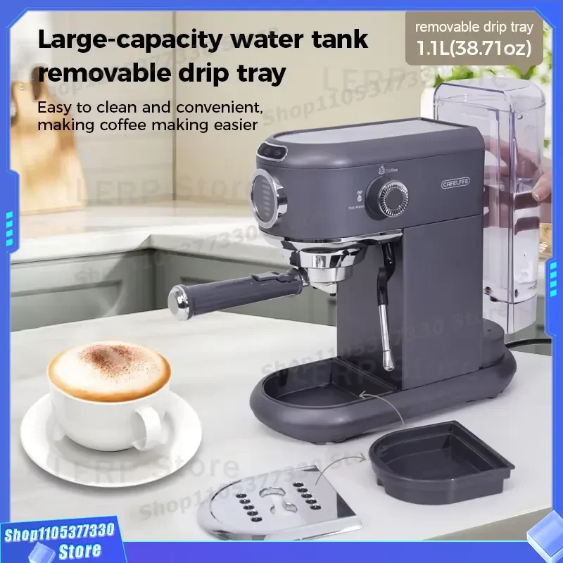 20 Bar Semi Automatic Espresso Machine Stainless Steel Electric Coffee Maker With Milk Frother For Home Use Professional