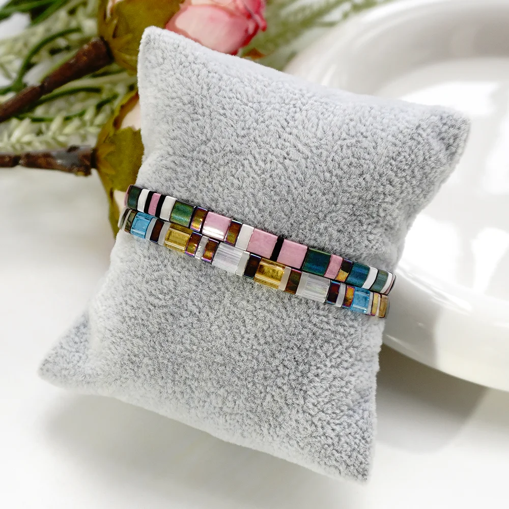 Original New Product, Simple and Niche Retro Versatile Tila Bracelet, Imported from Japan, Miyuki Beads, Multi-Layered Wear