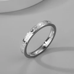 Chandler Stainless Steel Heart Band Ring Promise Ring Simple Stacking Rings for Women Romantic Gift for Men