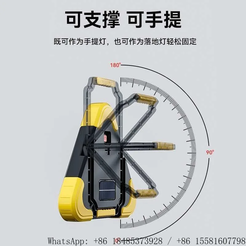 Car Emergency Warning Triangle Solar Powered Breakdown Hazard Alert Tripod Vehicle Parking Failure Reminder Light Hardware