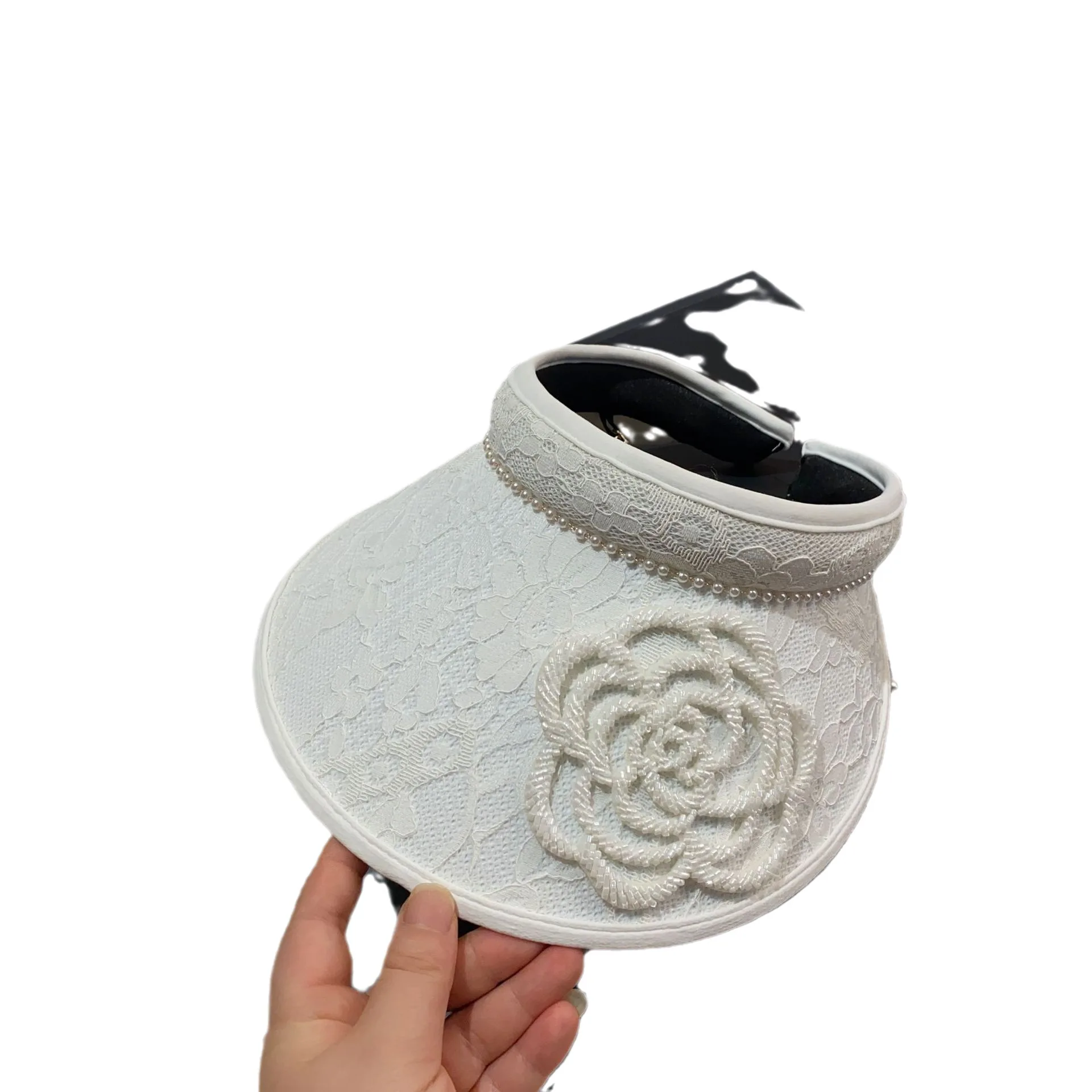 Handmade Small Flower Sun Hat, Summer Outdoor Visor Cap, Breathable Sun Protection Open Top Hat