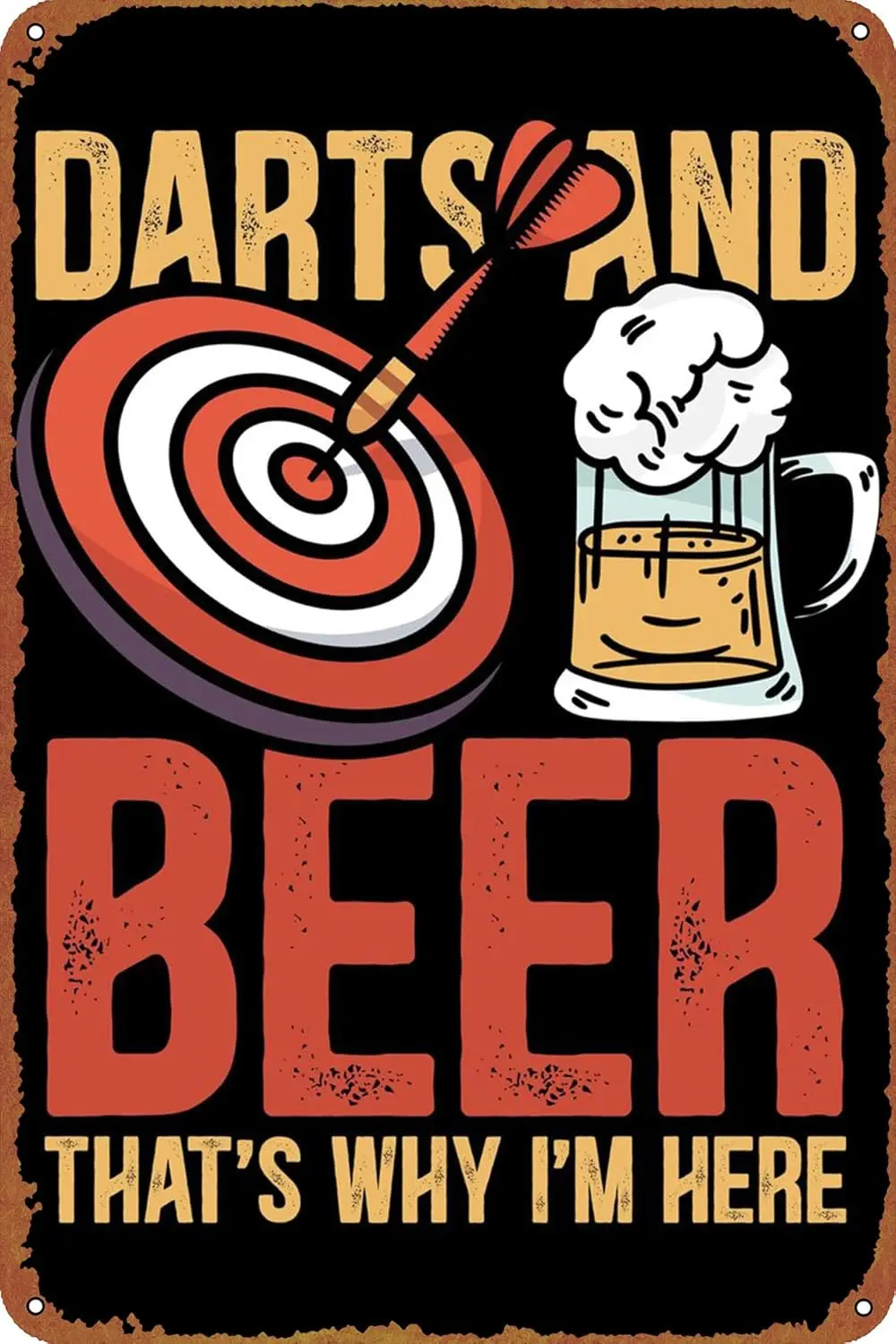 KIVYYB-porrador de dardos y cerveza, cartel de Anime, placa de Metal, letrero de estaño, Vintage, Pub, Club, cafetería, bar, decoración artística de pared para el hogar Po