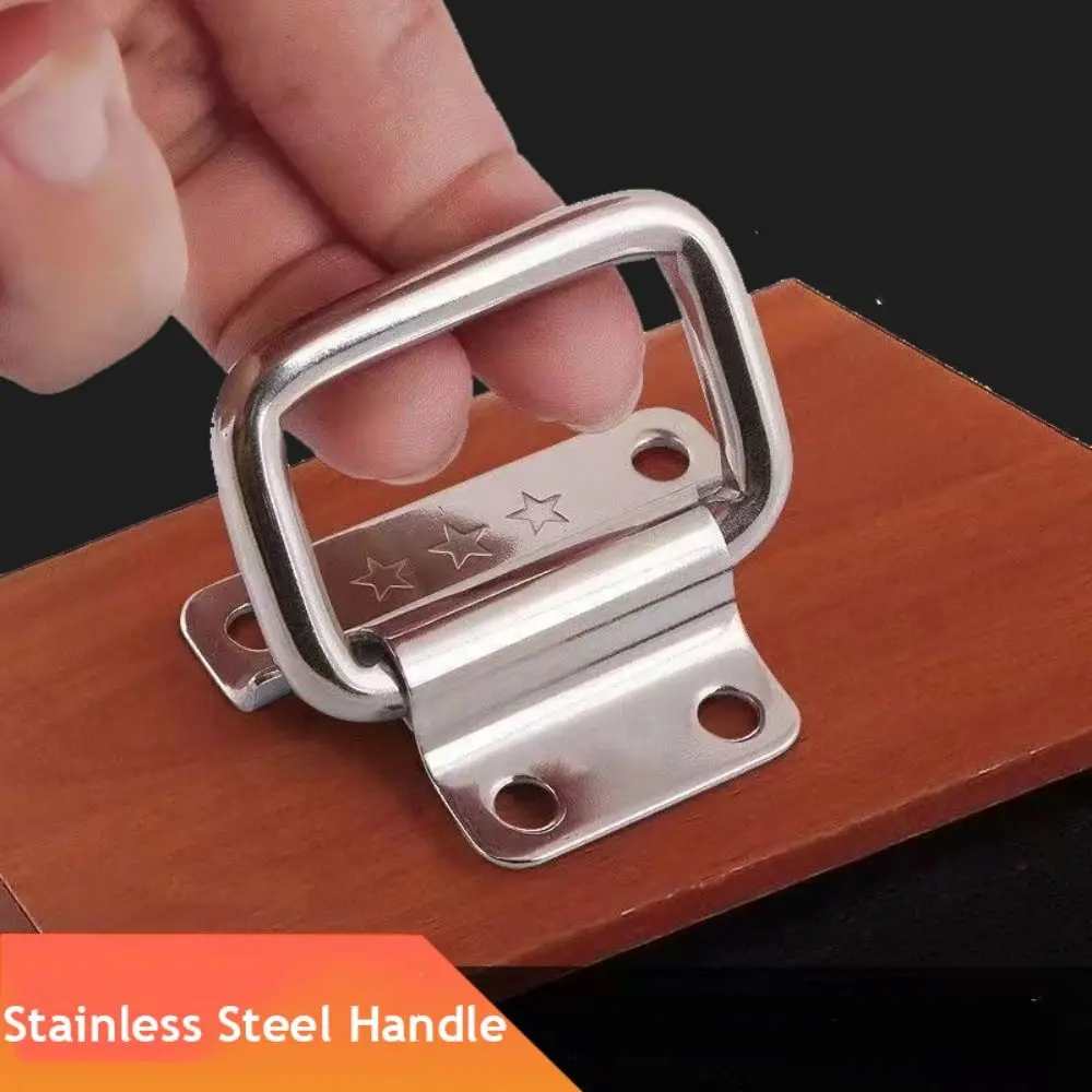 Stainless Steel Handle Cabinet Drawer Handle Silver Furniture Accessories Simple Door Handle Household Folding Wooden Box Handle