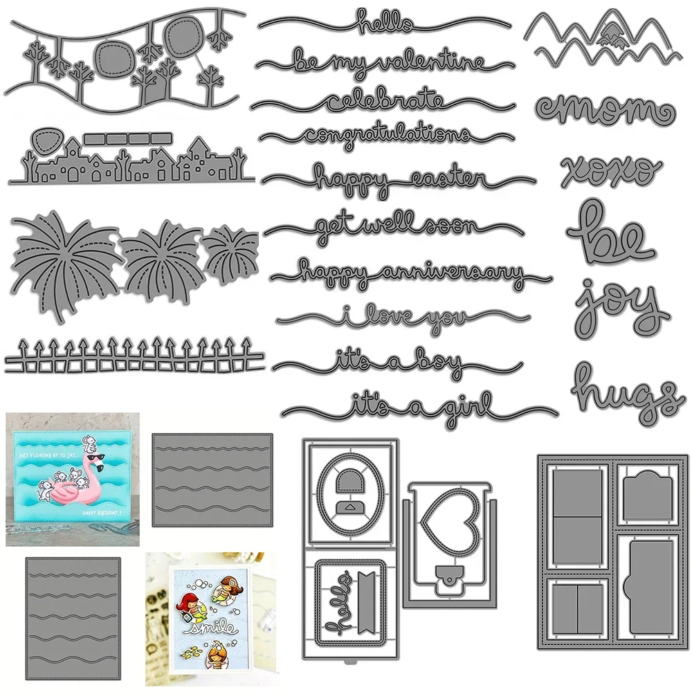 Sentiments Border Halloween Metall-Stanzformen, Prägung, gestanzt, 2024, neu für DIY-Kartenherstellung, Scrapbooking, Bastelbedarf