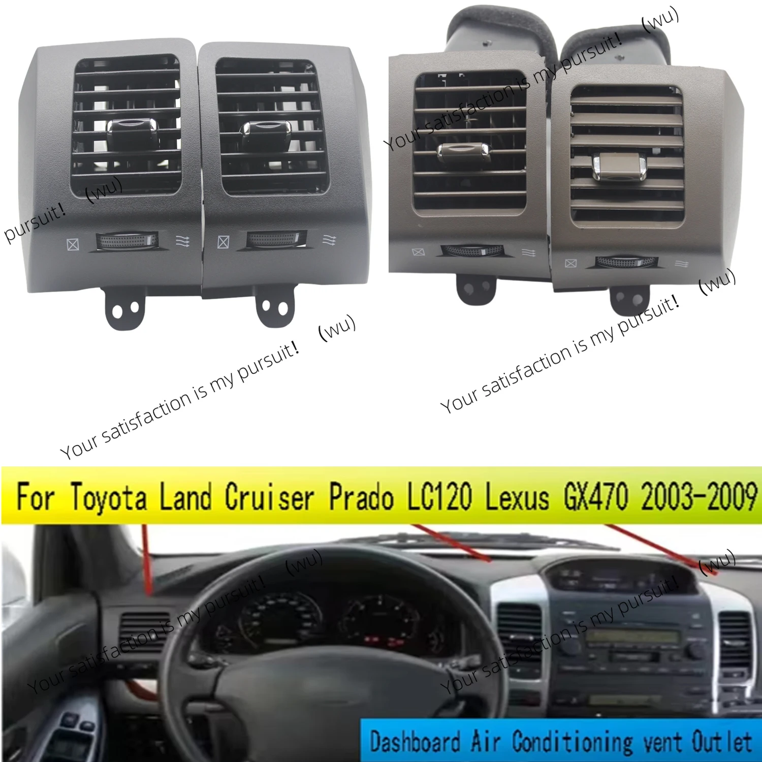 For Toyota Land Cruiser Prado 120 Lexus GX470 2003-2009 Air Conditioning Intake Grille Dashboard out of trend