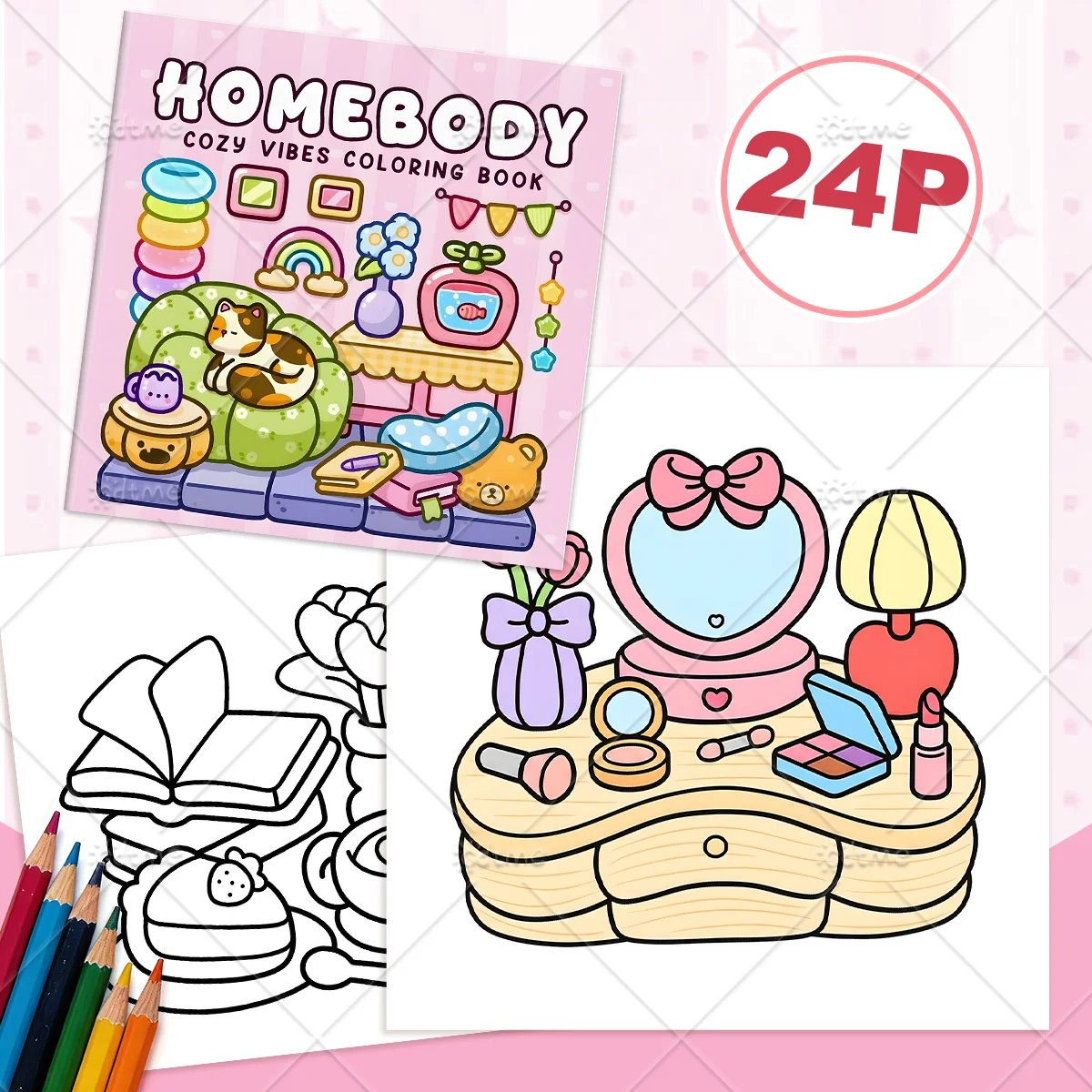 Homebody Cozy Vibes Coloring Book for Adults Featuring Cute Cozy Daily Activities for Relaxation (Cozy Spaces Coloring)