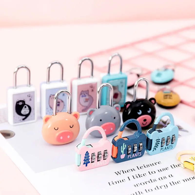 Explosion password lock small padlock cabinet lock cute cartoon backpack luggage Mini padlock student dormitory