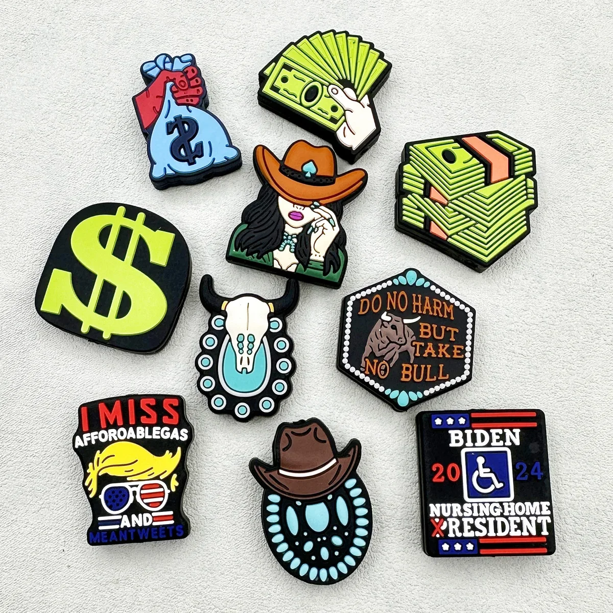 10PCS Silicone Beads Cowboy Money Focal Beads Baby Pendant Toy DIY String Pen Beads Nipple Chain Jewelry Accessories Wholesale