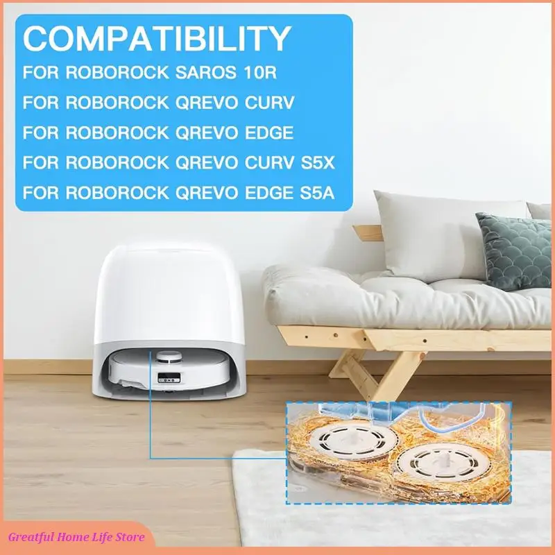 

AT59 Mop Cloths With Replacement Holder,For Roborock Qrevo Curv/Qrevo Edge Robot Vacuum Cleaner Replacement Parts