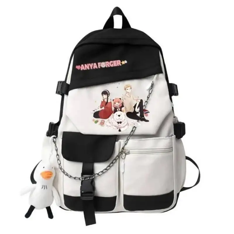 

Anime Game Black Blue Purple Green Orange Spy X Family Student Teens School Bags Backpacks