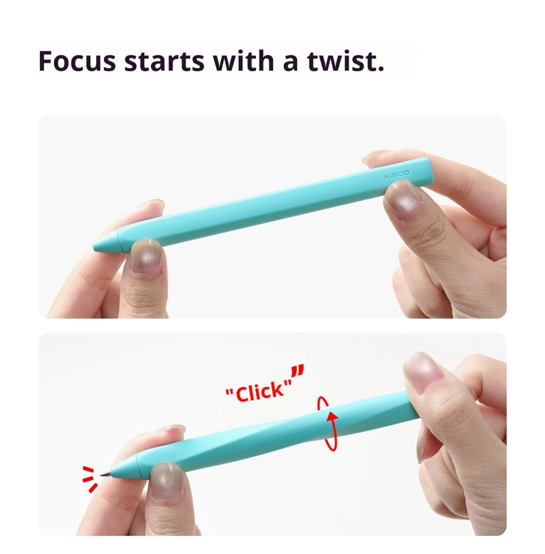 1 Stück KACO TWIST Gelstifte, niedlicher weicher Silikongriff, 0,5 mm schwarze Tinte, schnelltrocknend, schmutzabweisend, für Schüler- und Bürobedarf. – Detail 6
